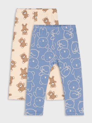 Sinsay - Ocieplane legginsy z motywem misiów 2 pack - szary