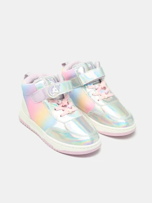 Sinsay - Ocieplane sneakersy za kostkę z holograficznym wykończeniem - srebrny
