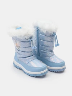 Sinsay - Ocieplane śniegowce z aplikacją 3D w kształcie serca z konfetti Frozen - błękitny