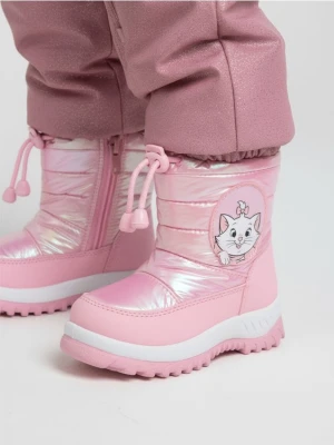 Sinsay - Ocieplane śniegowce z efektem holograficznym i naszywką The Aristocats - różowy