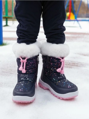 Sinsay - Ocieplane śniegowce z elastycznym ściągaczem - granatowy