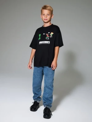 Sinsay - Ocieplane spodnie jogger z polarem wewnątrz - niebieski