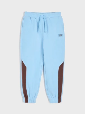 Sinsay - Ocieplane spodnie polarowe jogger - niebieski