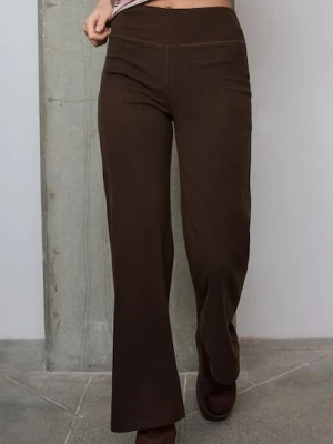 Sinsay - Ocieplane spodnie straight leg - brązowy