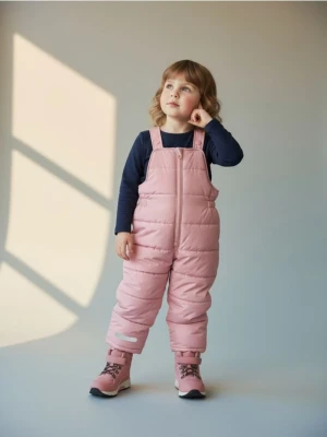 Sinsay - Ocieplane spodnie zimowe na szelkach - begonia