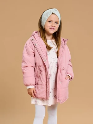 Sinsay - Ocieplany płaszcz z kapturem - różowy