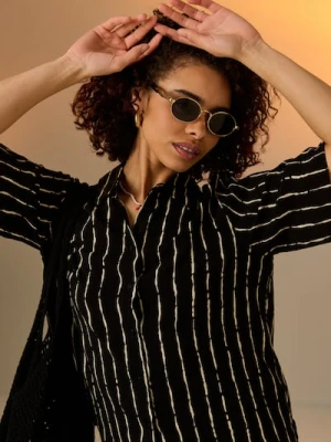 Sinsay - Okrągłe okulary przeciwsłoneczne w metalowych oprawkach - złoty