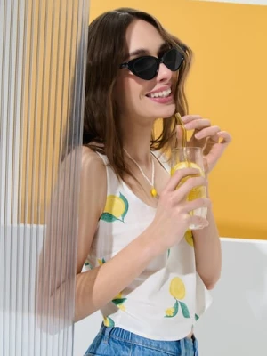 Zdjęcie produktu Sinsay - Okulary przeciwsłoneczne kocie oczy - czarny