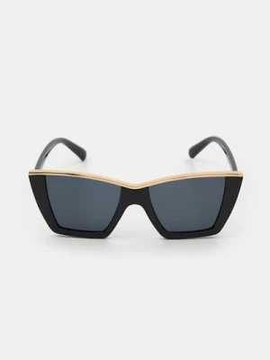 Sinsay - Okulary przeciwsłoneczne kocie oczy - czarny