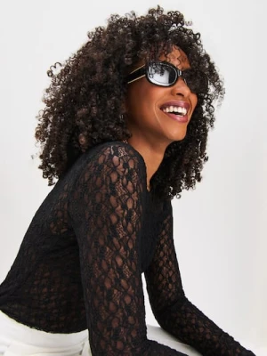 Sinsay - Okulary przeciwsłoneczne prostokątne - czarny