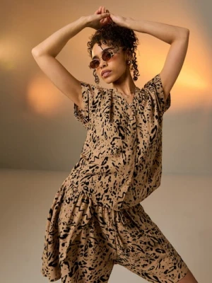 Sinsay - Okulary przeciwsłoneczne w złotych oprawkach - wielobarwny