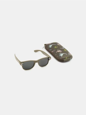Sinsay - Okulary przeciwsłoneczne z etui Jurassic Park - zielony
