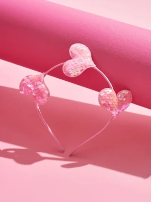 Sinsay - Opaska do włosów z dwustronnymi cekinami - różowy