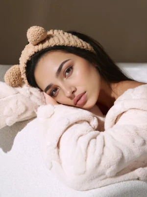 Sinsay - Opaska na głowę z uszkami - beżowy