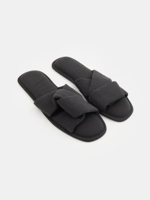 Sinsay - Otwarte muślinowe kapcie - szary