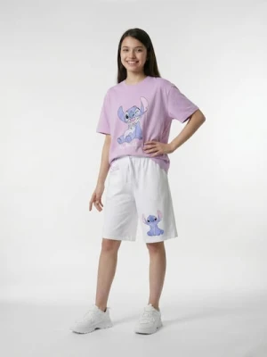 Sinsay - Oversizowe szorty bermudy Stitch - kremowy