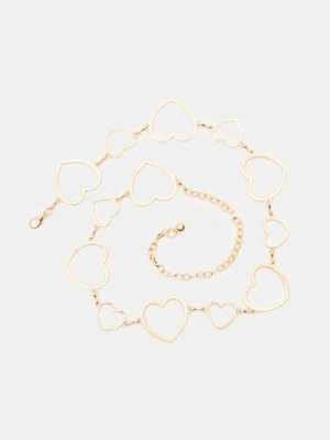 Sinsay - Ozdobny metalowy pasek łańcuszkowy z motywem serca - złoty