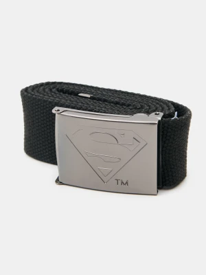 Sinsay - Parciany pasek do spodni z metalową klamrą Superman - czarny