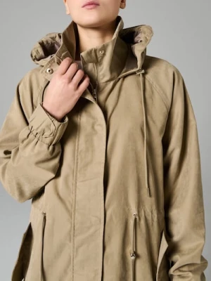 Sinsay - Parka z kapturem i ściągaczem w talii - zielony