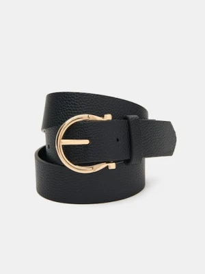 Sinsay - Pasek do spodni z imitacji skóry - czarny