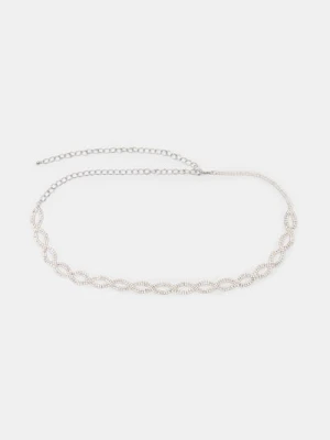 Sinsay - Pasek łańcuszkowy z cyrkoniami - srebrny