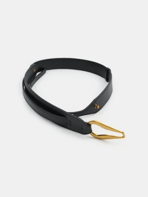 Sinsay - Pasek taliowy z ozdobną złotą klamrą - czarny
