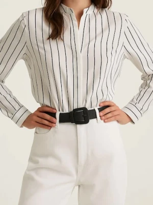 Sinsay - Pasek z błyszczącą strukturą - czarny