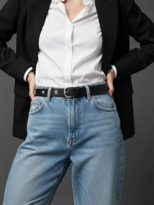 Sinsay - Pasek z imitacji skóry - czarny