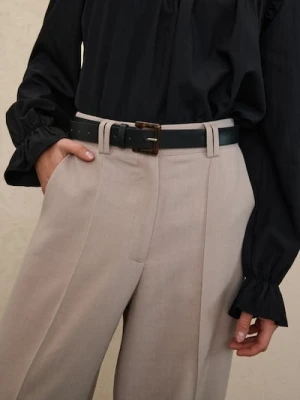 Sinsay - Pasek z imitacji skóry z klamrą z żywicy - czarny