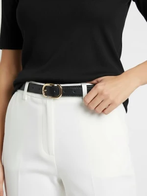 Sinsay - Pasek z imitacji skóry ze złotą klamrą - czarny