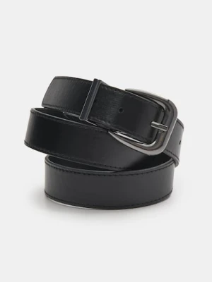 Sinsay - Pasek z klamrą z imitacji skóry - czarny