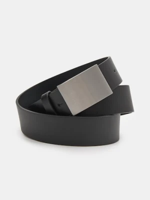 Sinsay - Pasek z metalową klamrą z imitacji skóry - czarny