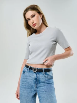 Sinsay - Pasek z ozdobną klamrą w kształcie serca - czarny