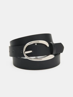 Sinsay - Pasek ze srebrną klamrą - czarny