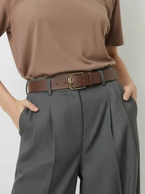 Sinsay - Pasek ze złotą klamrą - brązowy