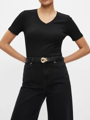 Sinsay - Pasek ze złotą klamrą - czarny