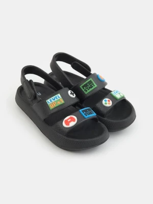 Sinsay - Piankowe sandały zapinane na rzep - czarny