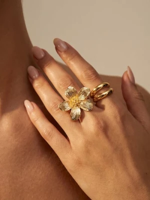 Sinsay - Pierścionek 2 pack - złoty