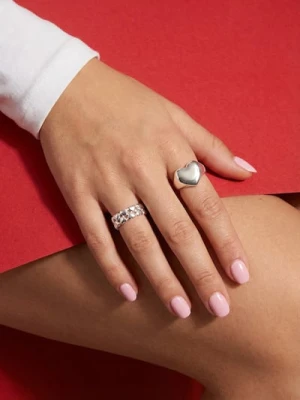 Zdjęcie produktu Sinsay - Pierścionki z motywem serca 2 pack - srebrny