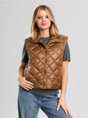 Sinsay - Pikowana kamizelka - brązowy