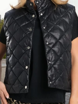 Sinsay - Pikowana kamizelka - czarny