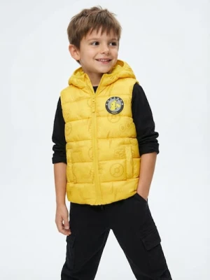 Sinsay - Pikowana kamizelka puffer z kapturem Pokemon - żółty