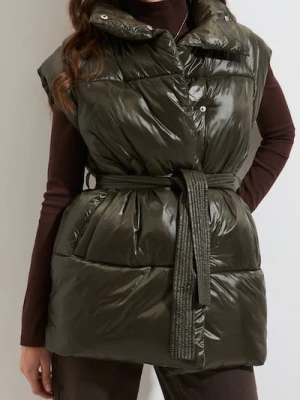 Sinsay - Pikowana kamizelka puffer - zielony