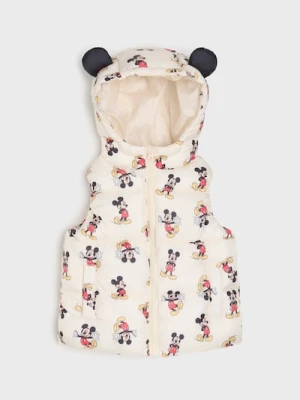 Sinsay - Pikowana kamizelka z elementami 3D Mickey Mouse - kremowy