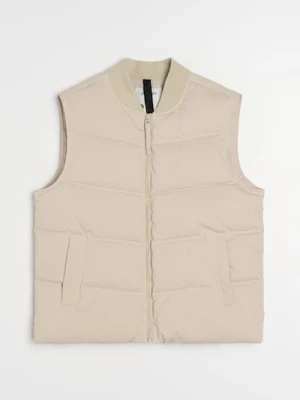 Sinsay - Pikowana kamizelka ze stójką - beżowy