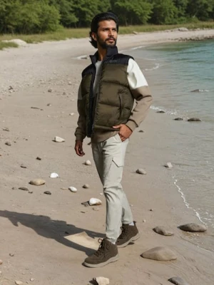 Sinsay - Pikowana kamizelka ze stójką - brązowy