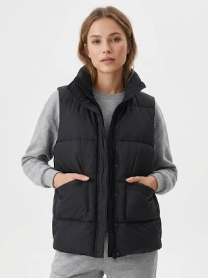 Sinsay - Pikowana kamizelka ze stójką - czarny