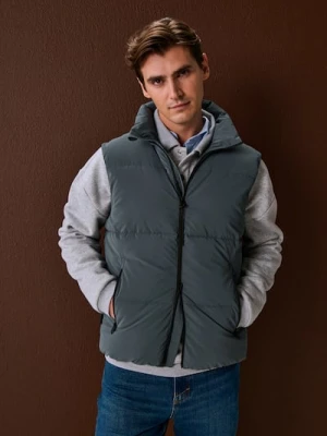 Sinsay - Pikowana kamizelka ze stójką - szary