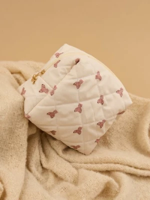 Sinsay - Pikowana kosmetyczka w misie - kremowy