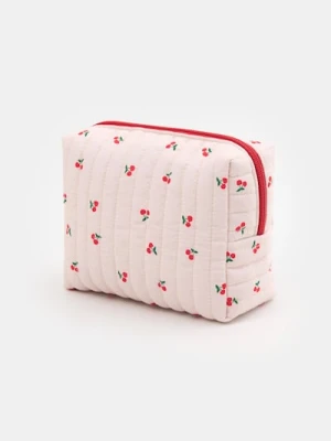 Sinsay - Pikowana kosmetyczka w wiśniowy wzór - wielobarwny